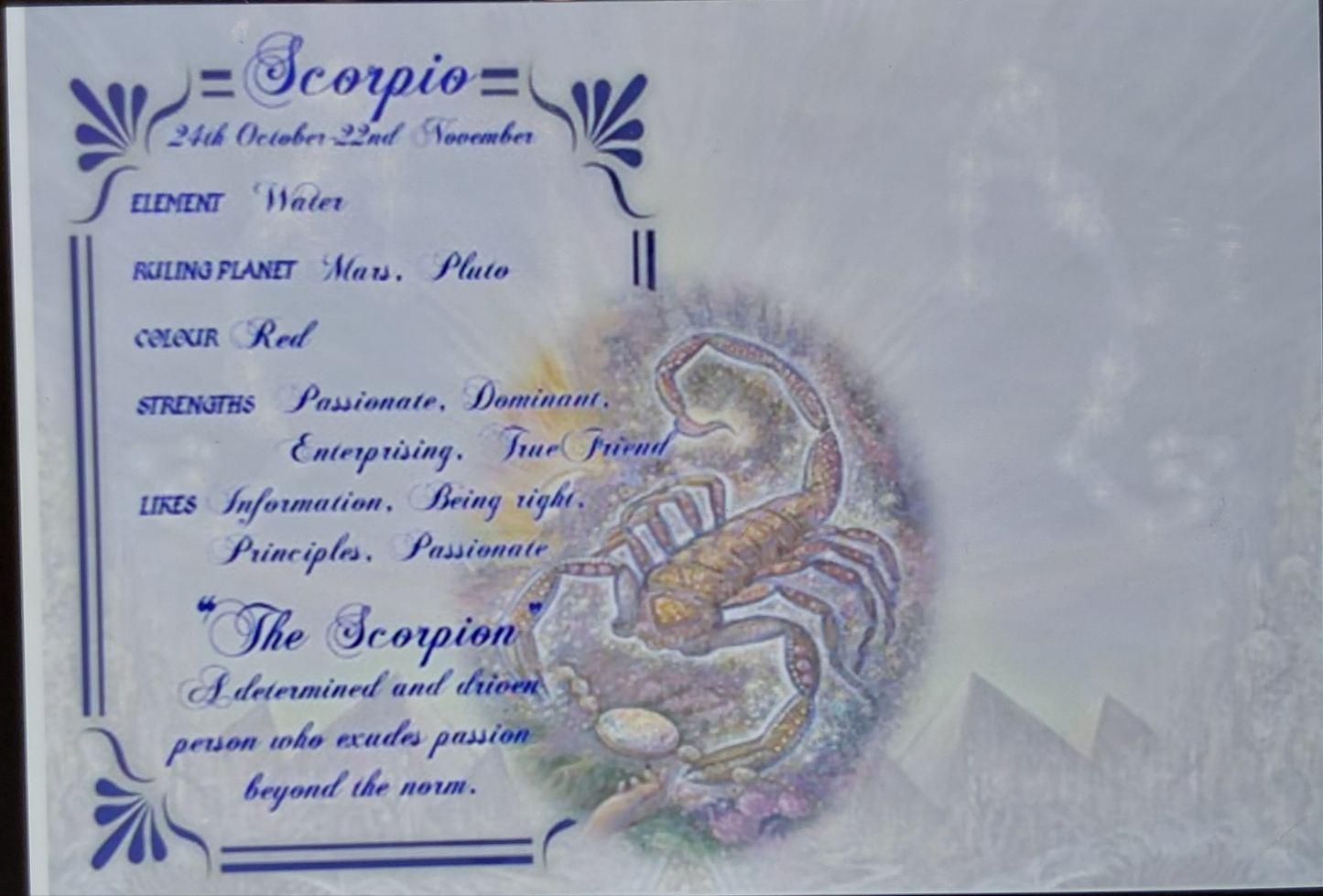 Scorpio Birthday Card