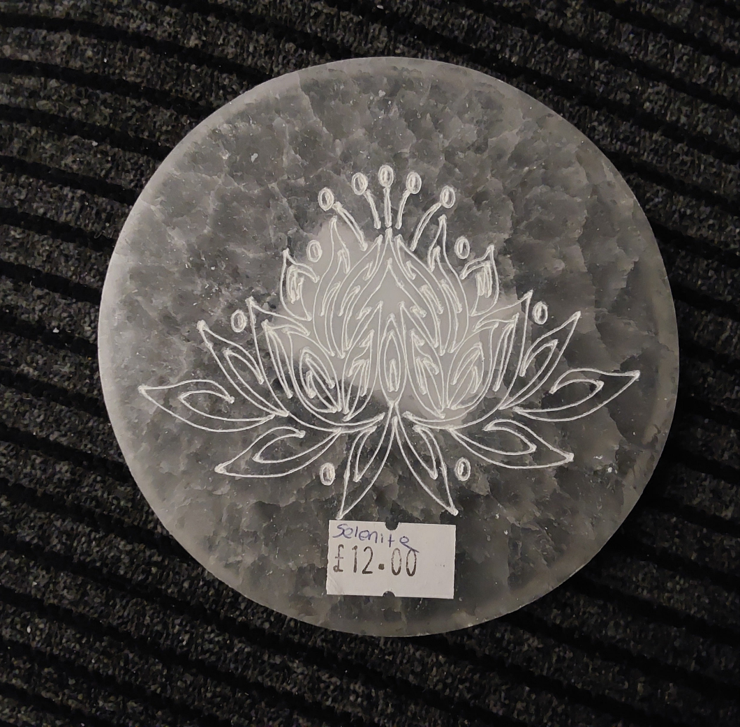 Selenite Lotus Flower Plate