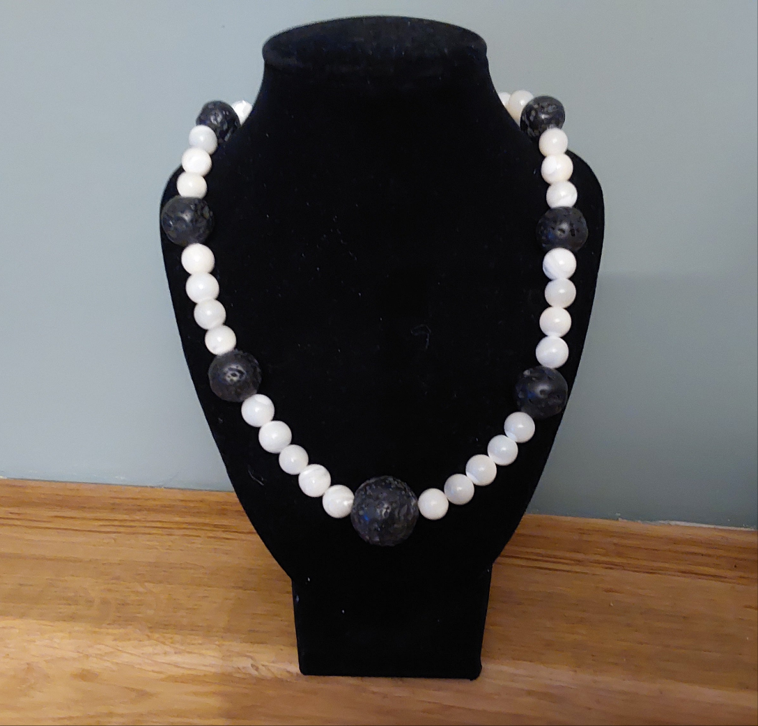 Necklace - Mother of Pearl and Lava