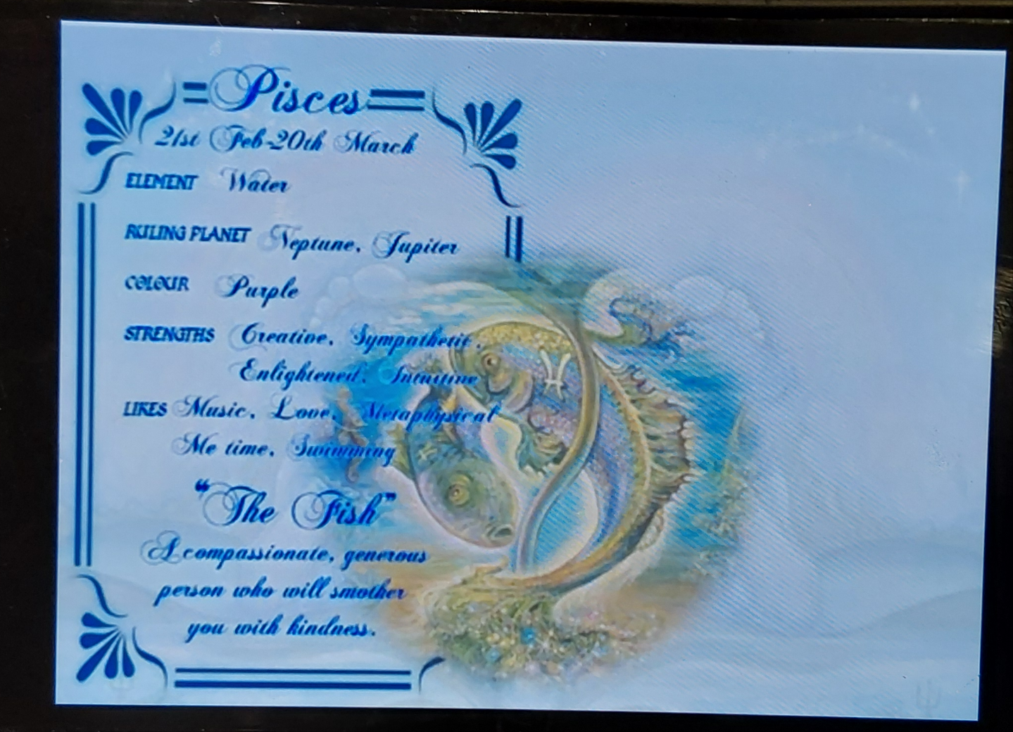 Pisces Birthday Card