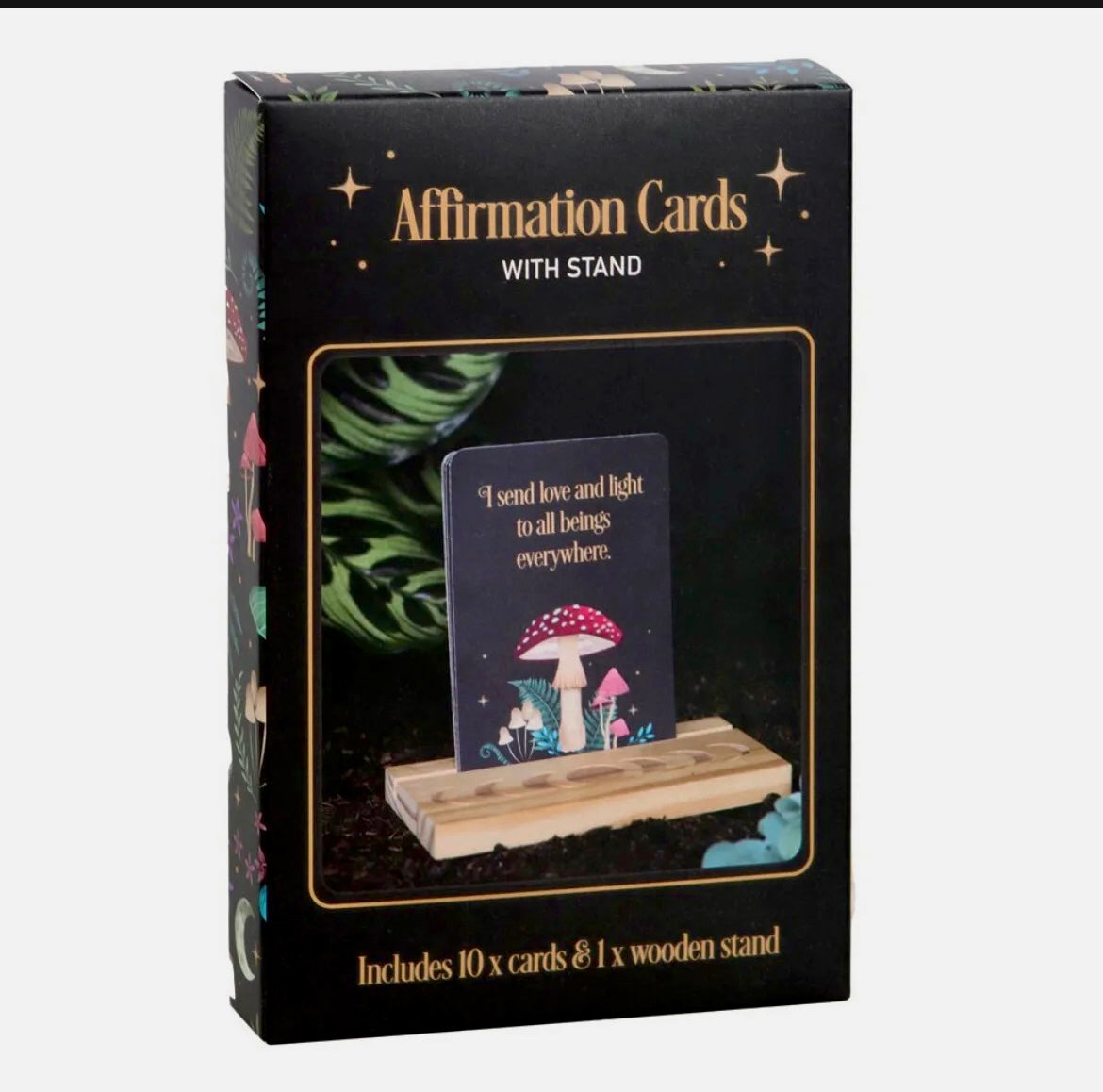 Affirmation cards with wooden stands