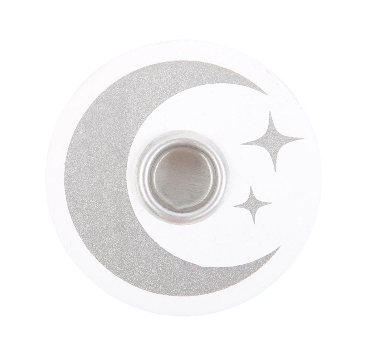 White moon and star candle holder