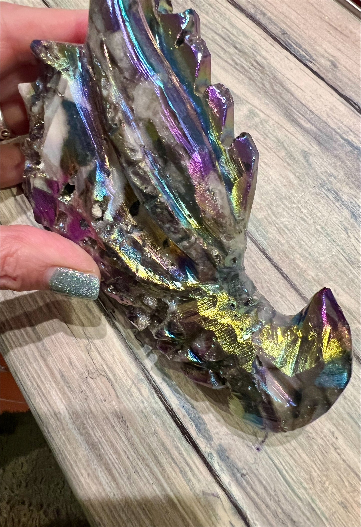 Tanzine Aura Quartz Dragon Head