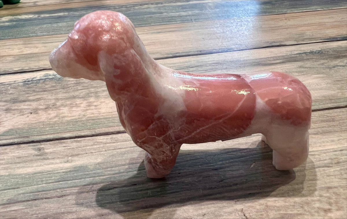 Dachshund - Pink Banded Calcite