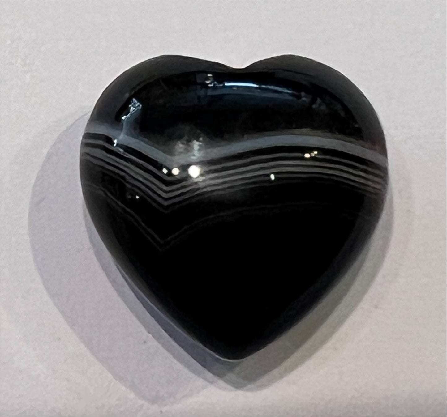 Heart - Black Agate Striped