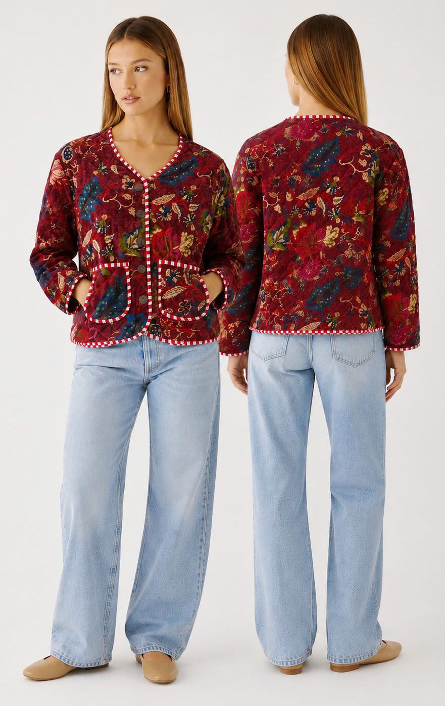 Cotton Velvet Quilted Jacket