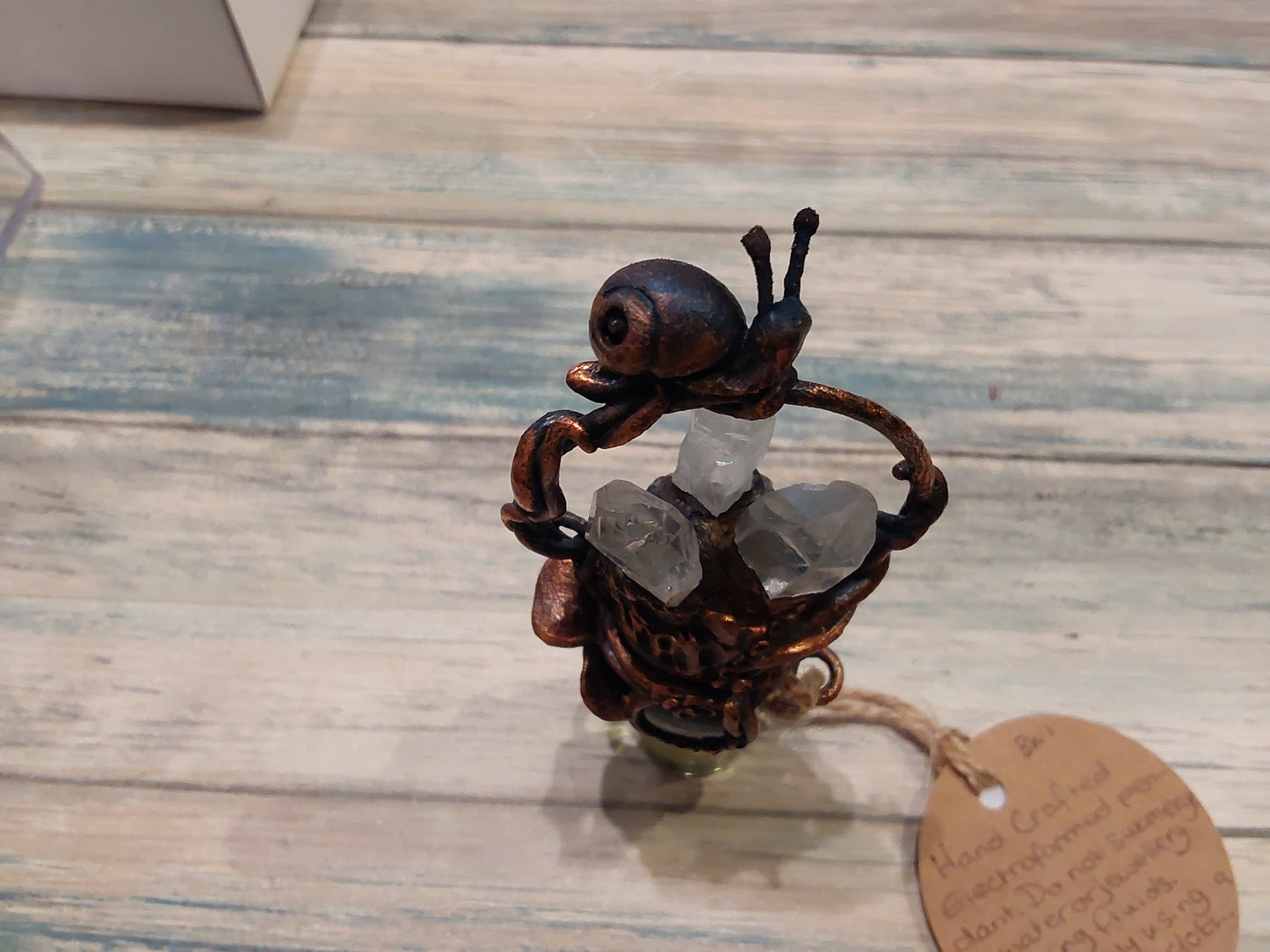 Magical labradorite and crystal, bubble pendant
