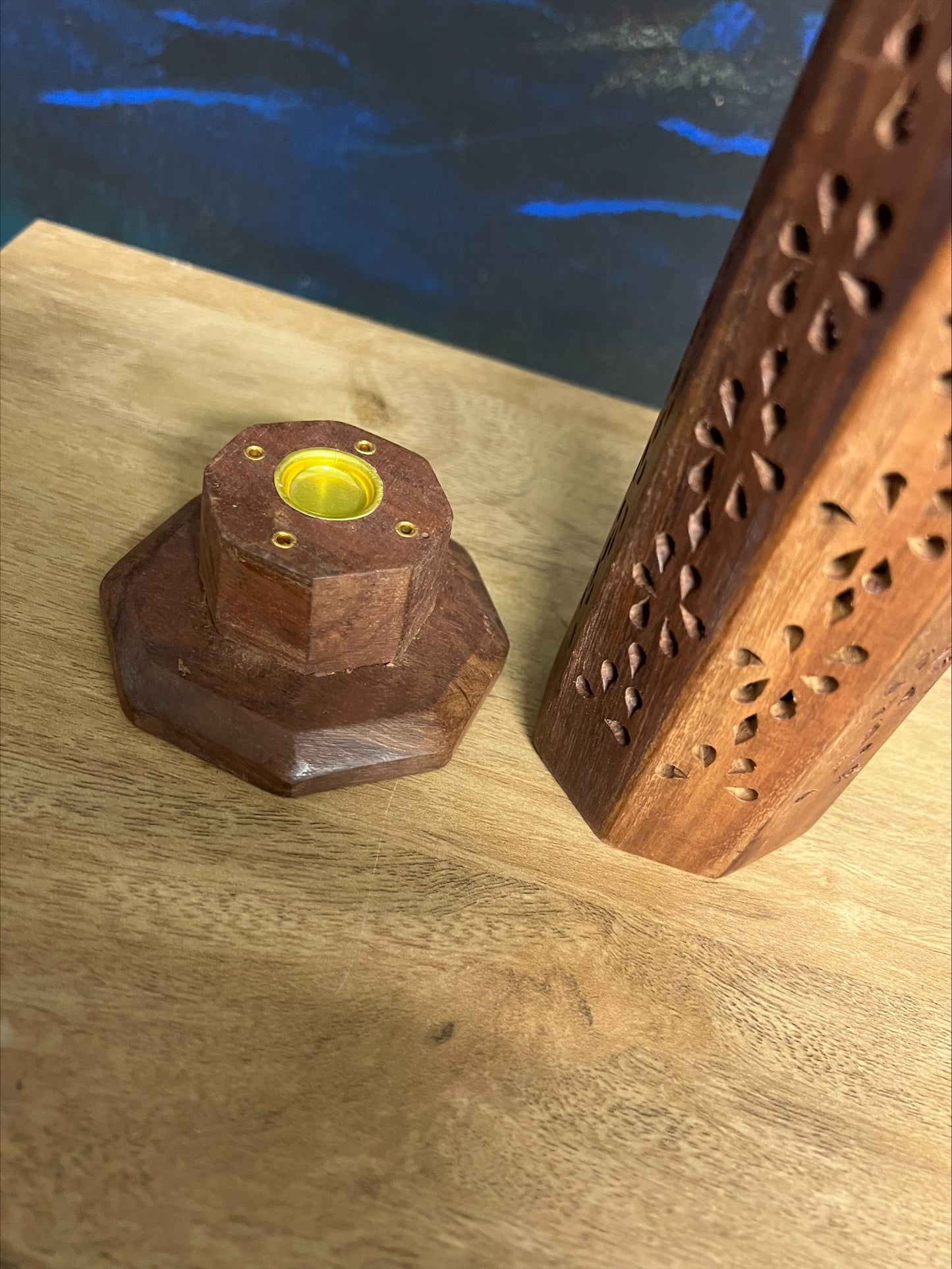 Ashcatcher Incense Tower Burner With Buddha Inlay