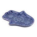 Hand of Hamsa Ceramic Incense Holder and Trinket Dish