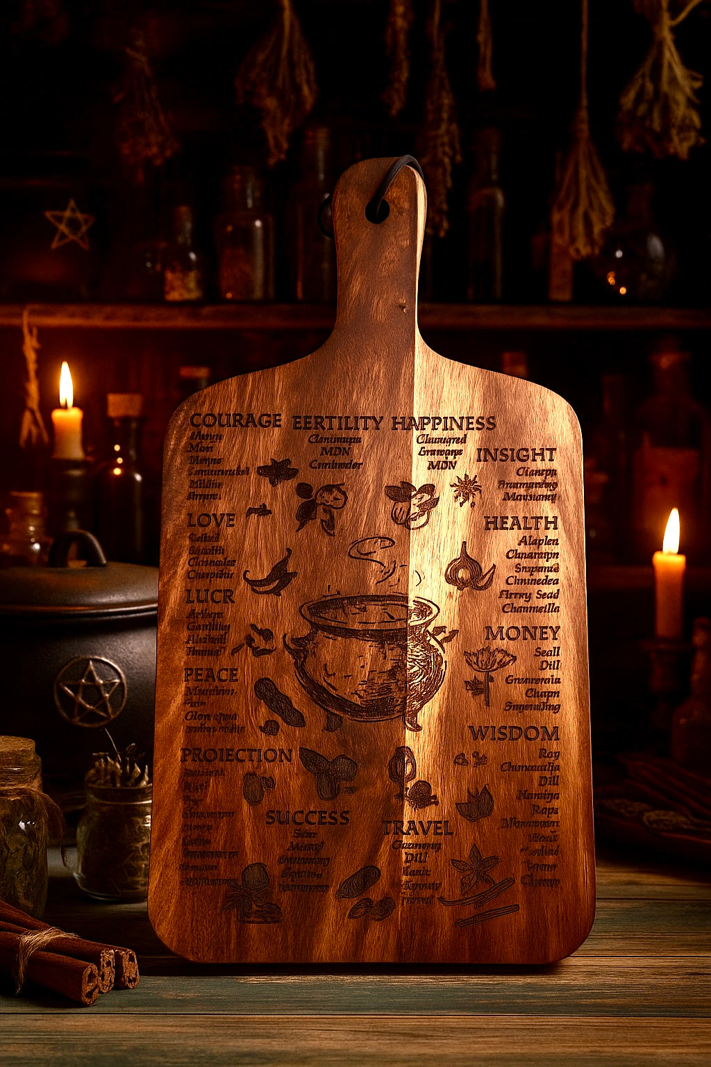 Wellbeing Kitchen Witch Chopping Board