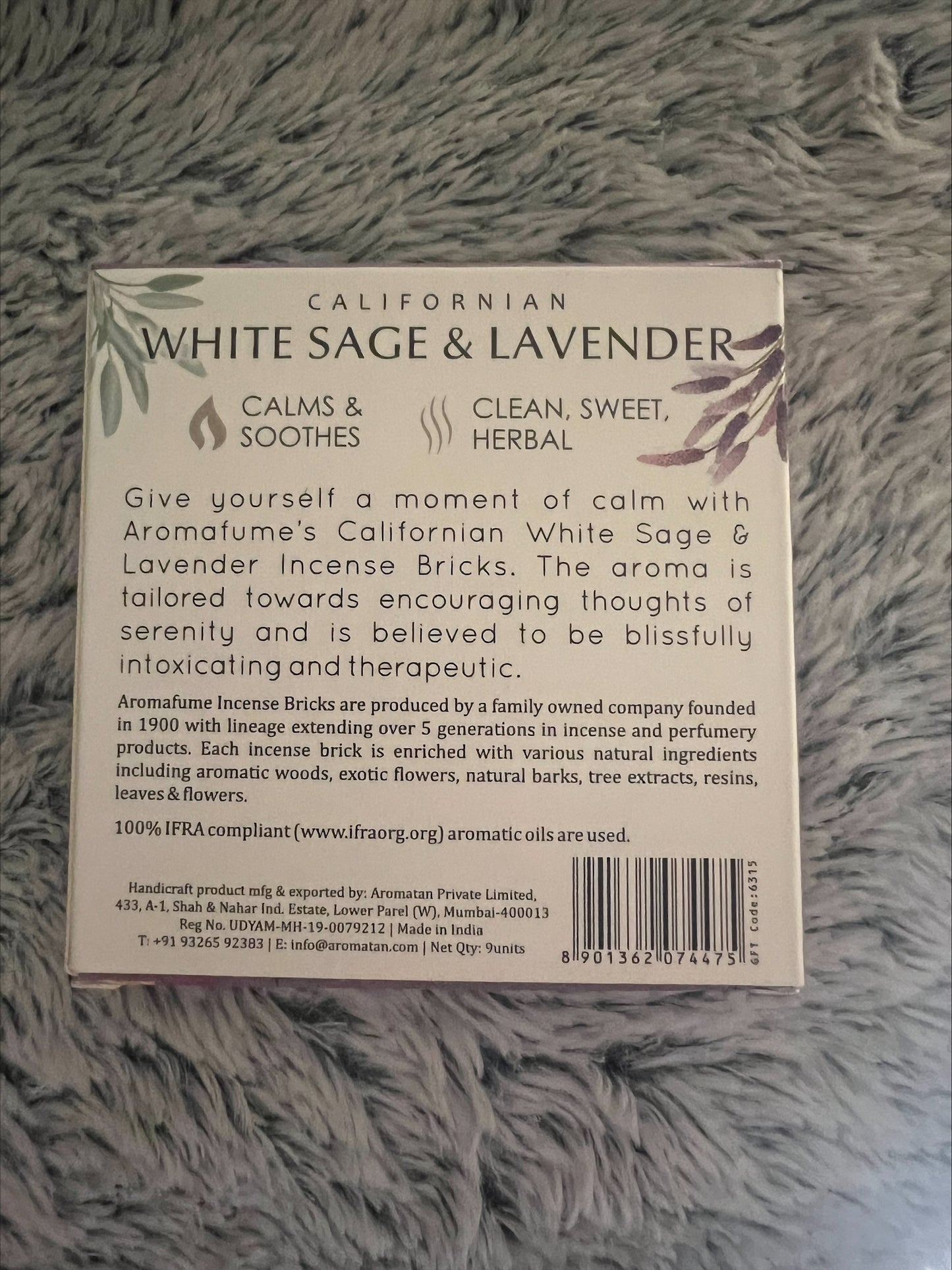Californian White Sage & Lavender Incense Bricks