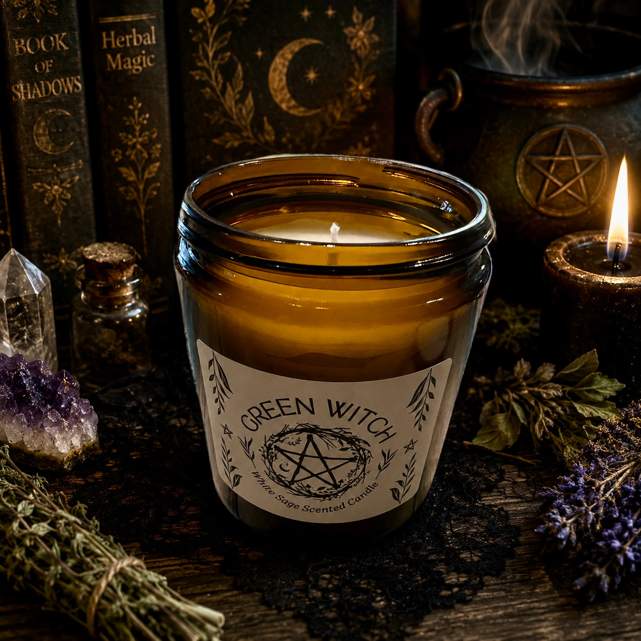 Green Witch White Sage Scented Candle