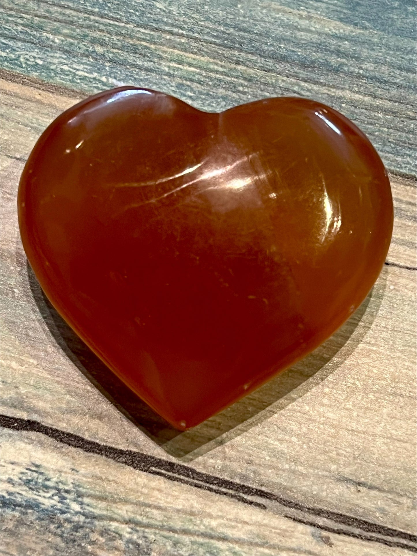 Honey Calcite heart
