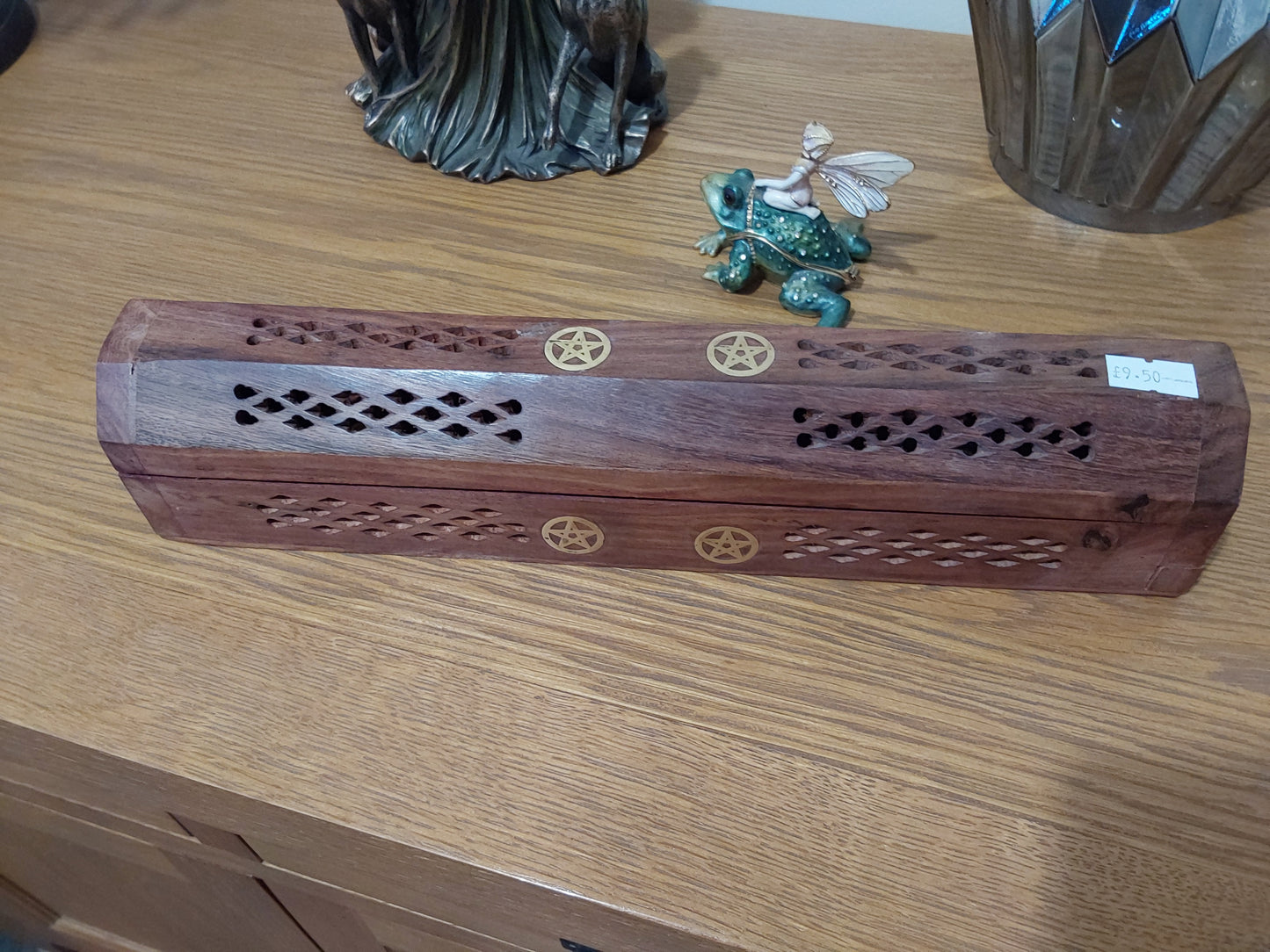 Pentagram Brown Wooden Ashcatcher Box.