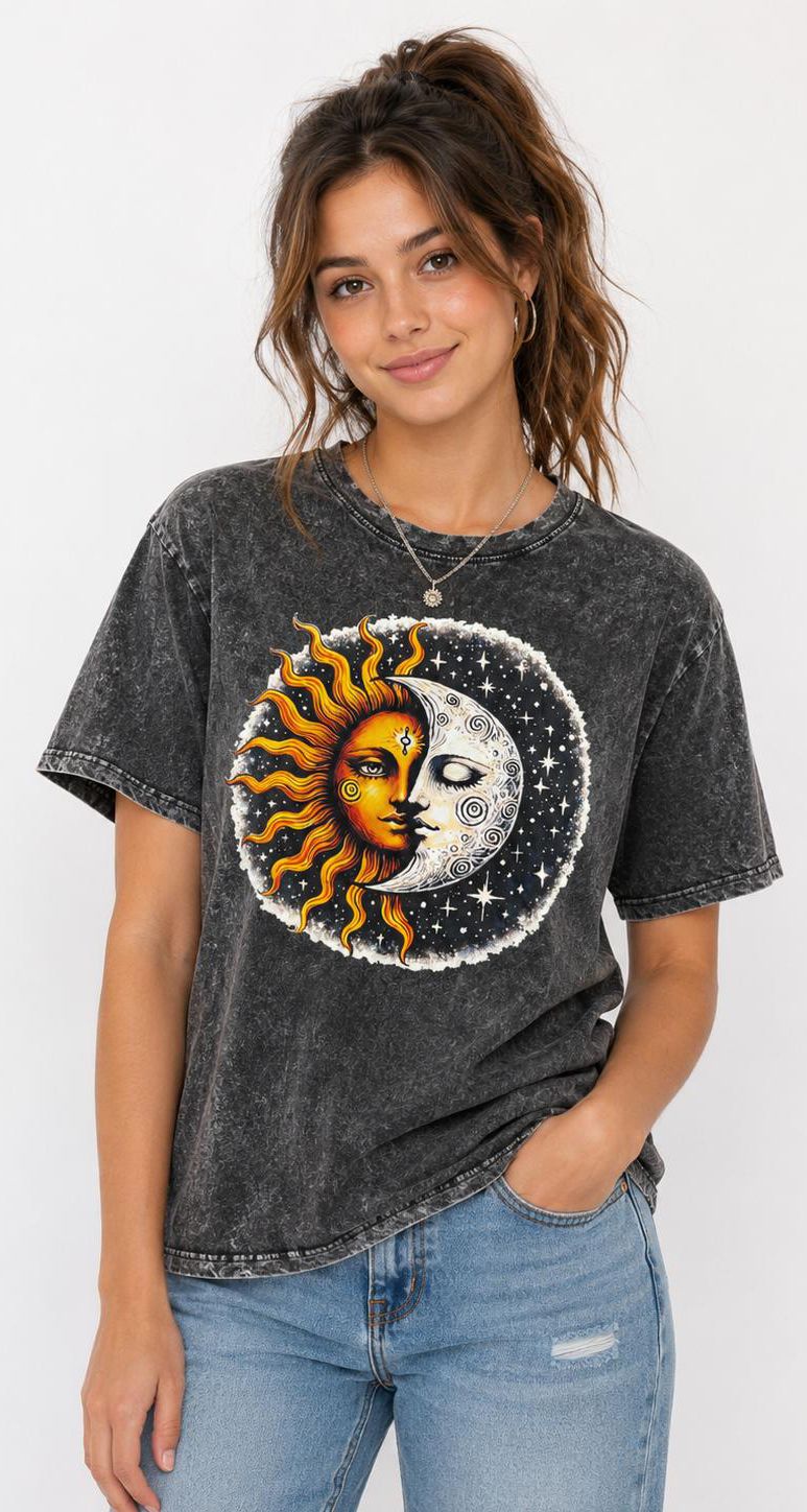 Sun/Moon T-Shirt Grey Medium