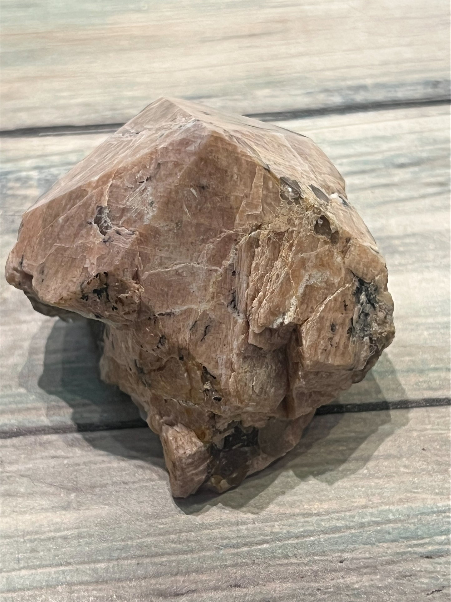 Pink Moonstone Cut Base Point