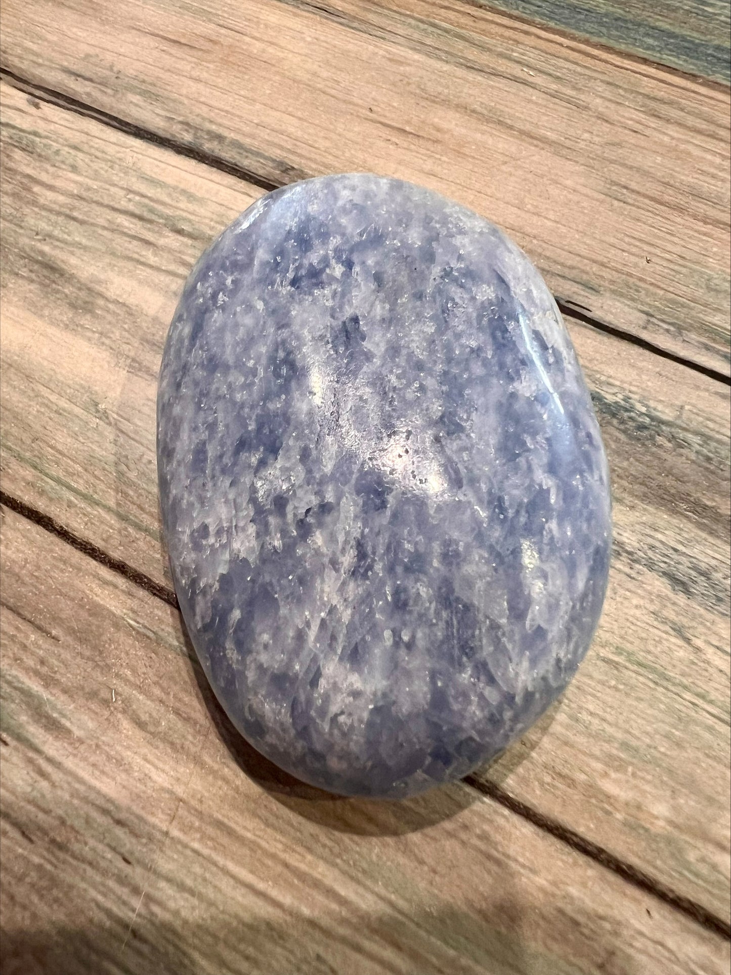 Blue Calcite Polished Palm Stone