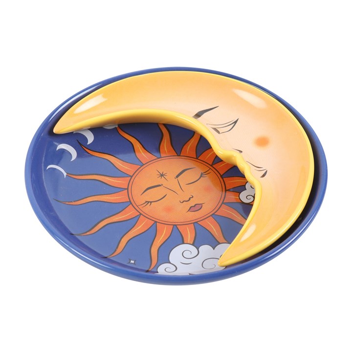 Sun and Moon Celestial Stacking Ceramic Trinket Dish