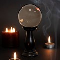 Small Grey Glass Crystal Ball With Stand