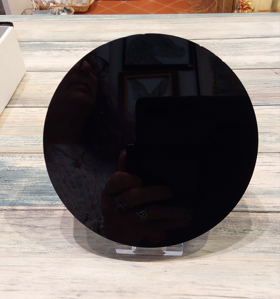 Black Obsidian Scrying Mirror 12cm diameter
