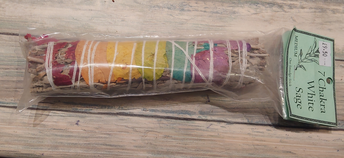 7 Chakra White Sage Incense Stick  17.5cm