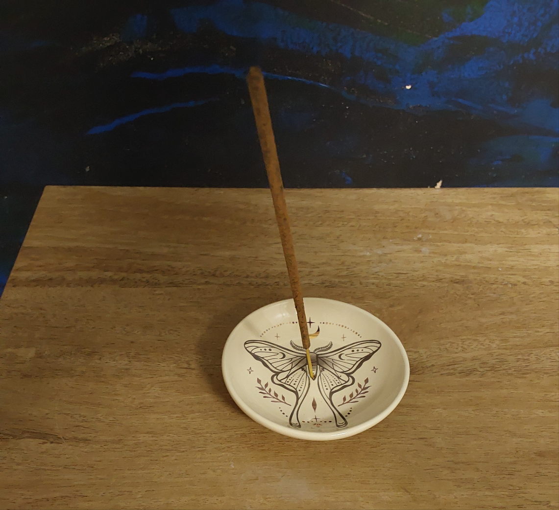 Luna Moth Ceramic Incense Stick Holder