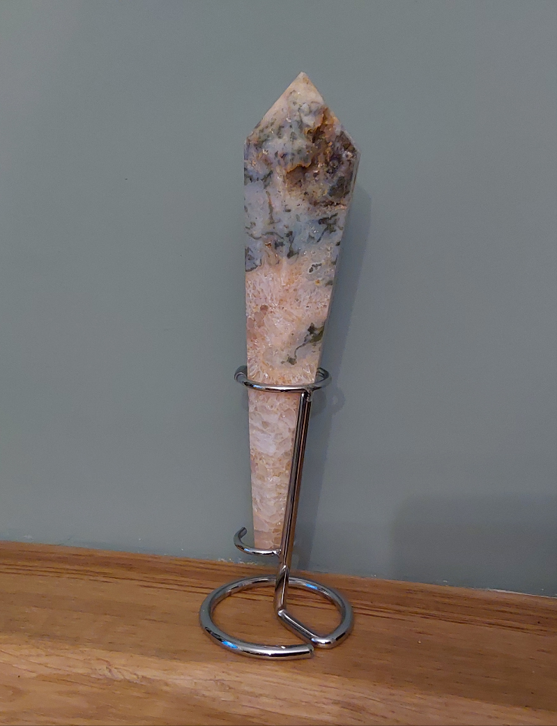 Pink Amethyst and Moss Agate 18cm