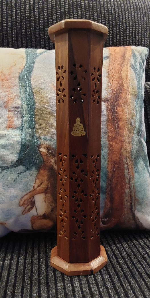 Buddha wooden incense tower
