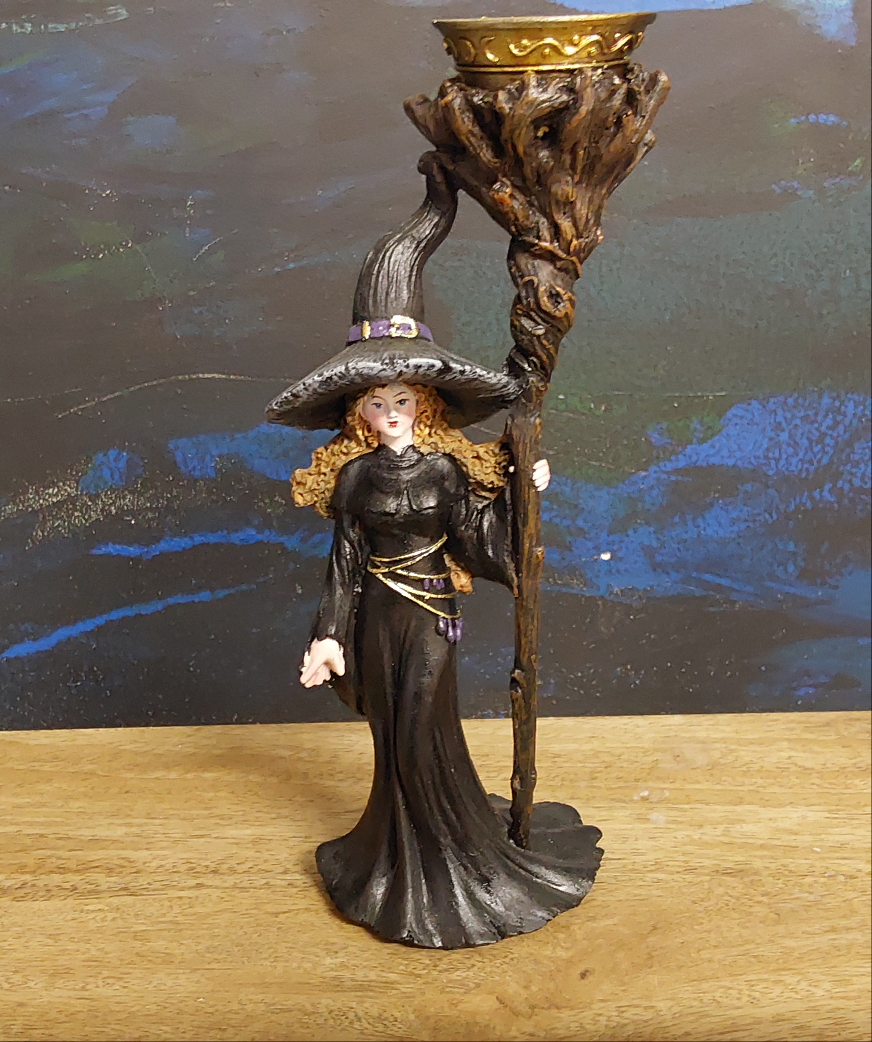 Witch with staff backflow burner
