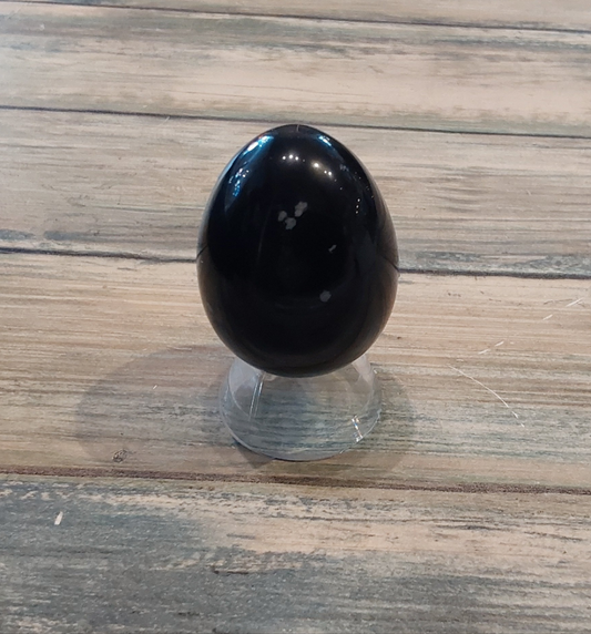 Egg - Snowflake Obsidian