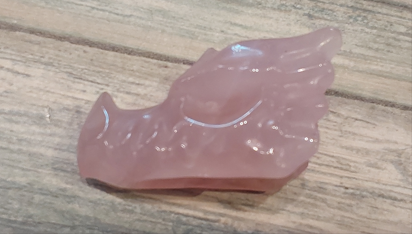 Rose Quartz Dragon Head
