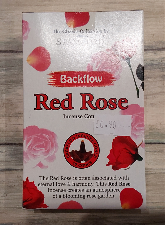 Red Rose Backflow Stamford Incense Cones