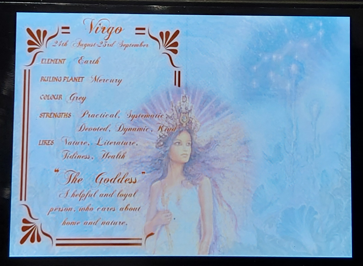 Virgo Birthday Card
