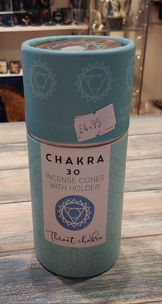 Throat Chakra Incense Cones with holder