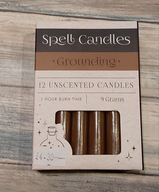 Grounding Spell Candles - Brown