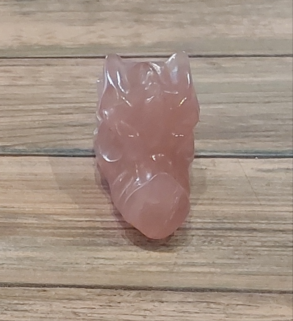 Rose Quartz Dragon Head