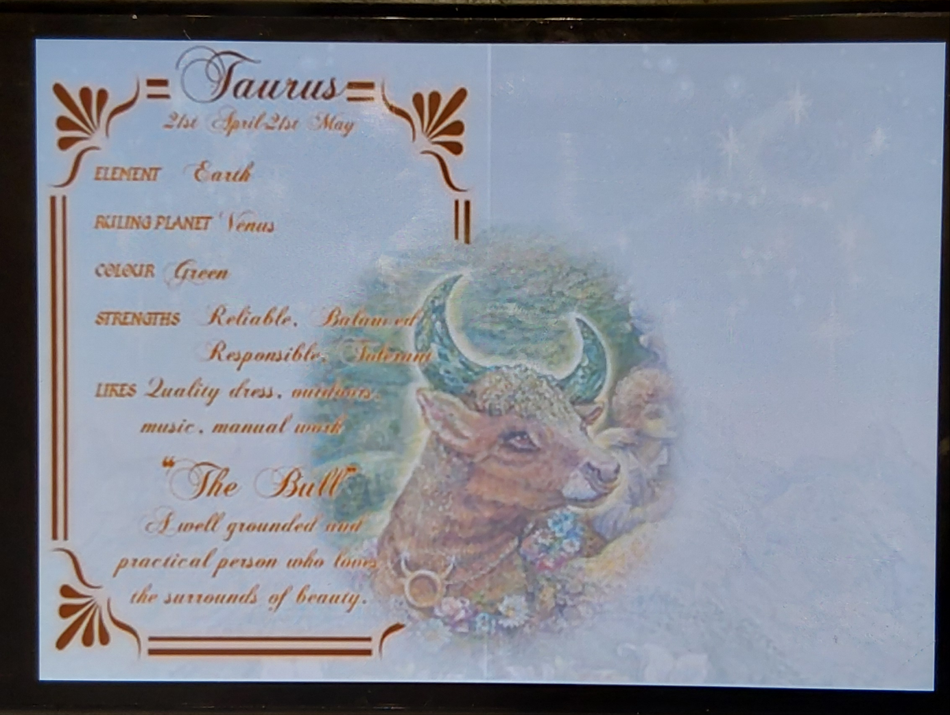 Taurus Greeting Card