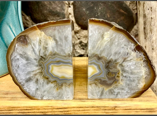 Bookends - Agate  (natural)