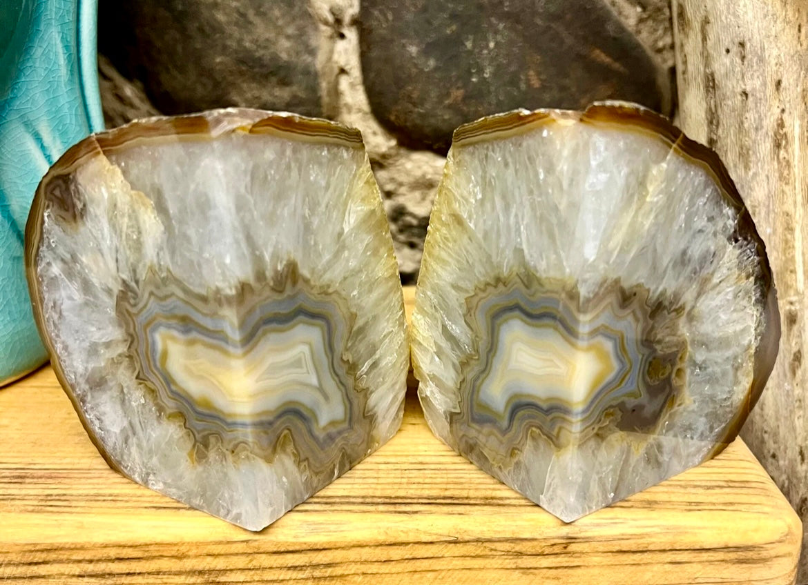 Bookends - Agate  (natural)