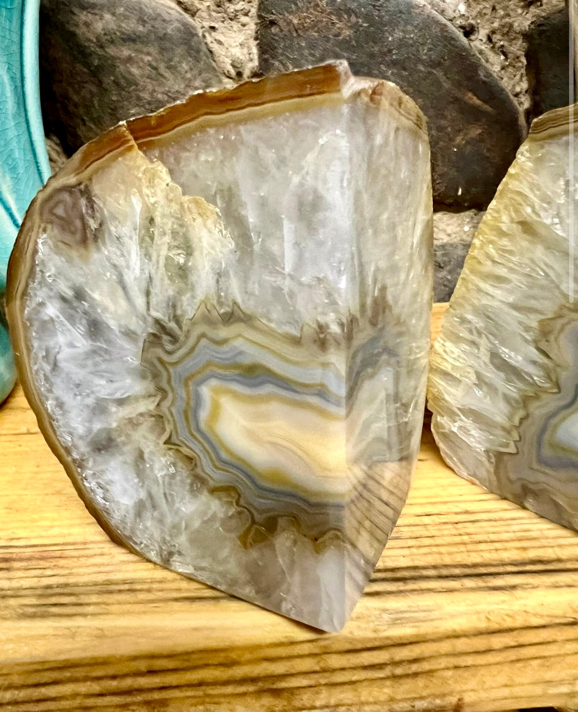 Bookends - Agate  (natural)