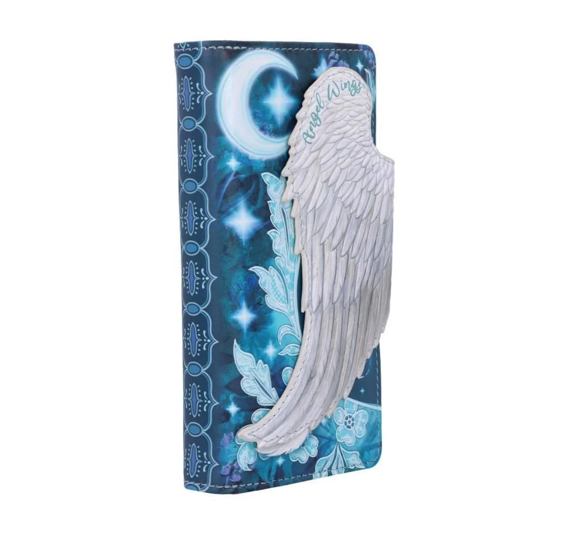 Angel wings embossed purse 18.5cm
