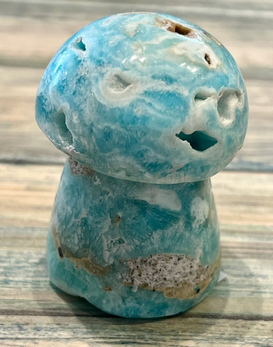 Blue aragonite mushroom