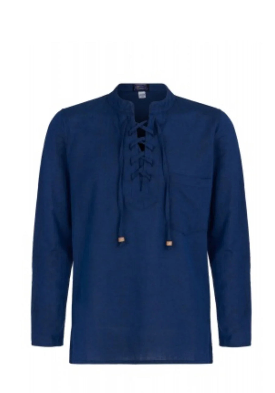 Blue Long Sleeve Medieval Shirt Size XXL