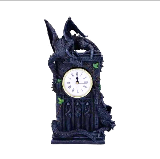 Duelling Dragon Clock  26cm