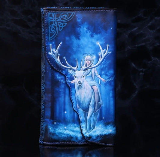 Fantasy Forest Elven Queen and Stag Embossed Purse 18.5cm