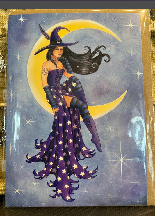 Moon Witch greeting card