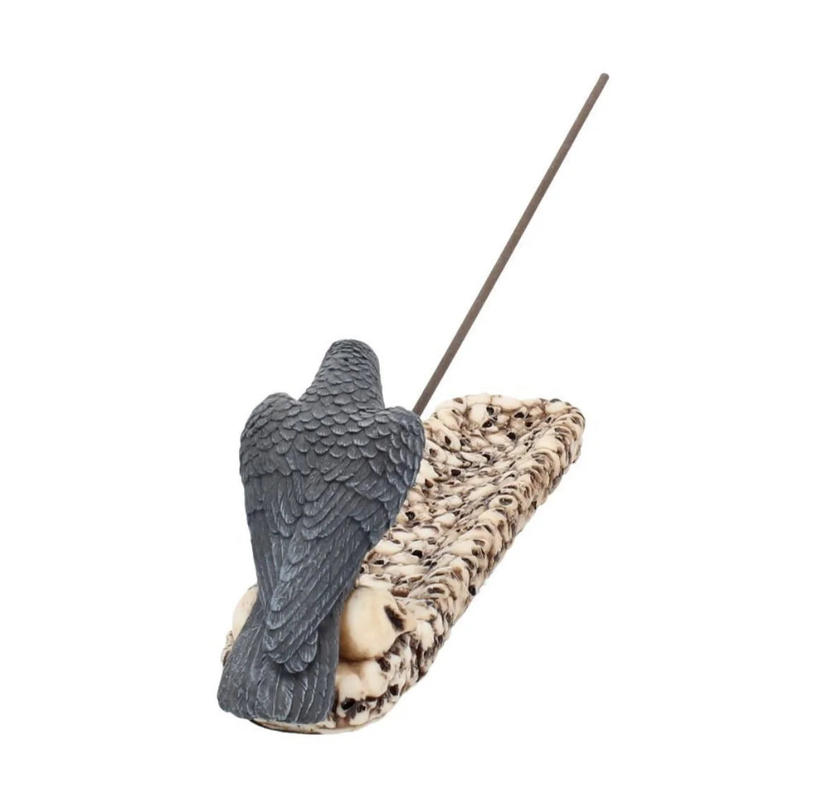 Raven and skulls incense holder 25cm