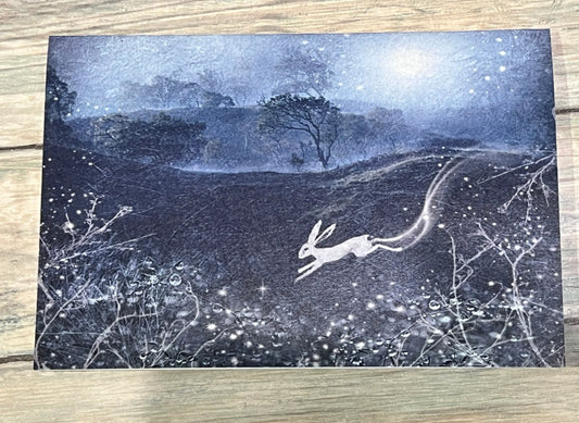 The Magic White Hare greeting card