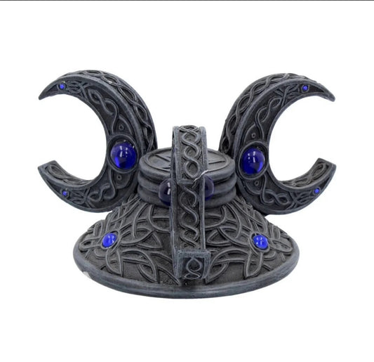 Triple Moon Crystal Ball Holder 10cm