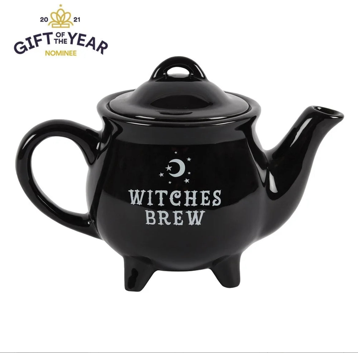 Witches Brew Black Ceramic Teapot